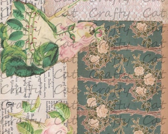 Antique Posy Digital Download Junk Journal Kit 12 pages