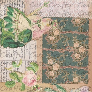Antique Posy Digital Download Junk Journal Kit 12 pages