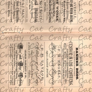 May include: A vintage advertisement page from a directory for businesses in Virginia, Nevada. The page features advertisements for a blacksmith, iron works, carpenter, gun shop, attorney, physician, and clothing store. The text includes the names and addresses of each business.