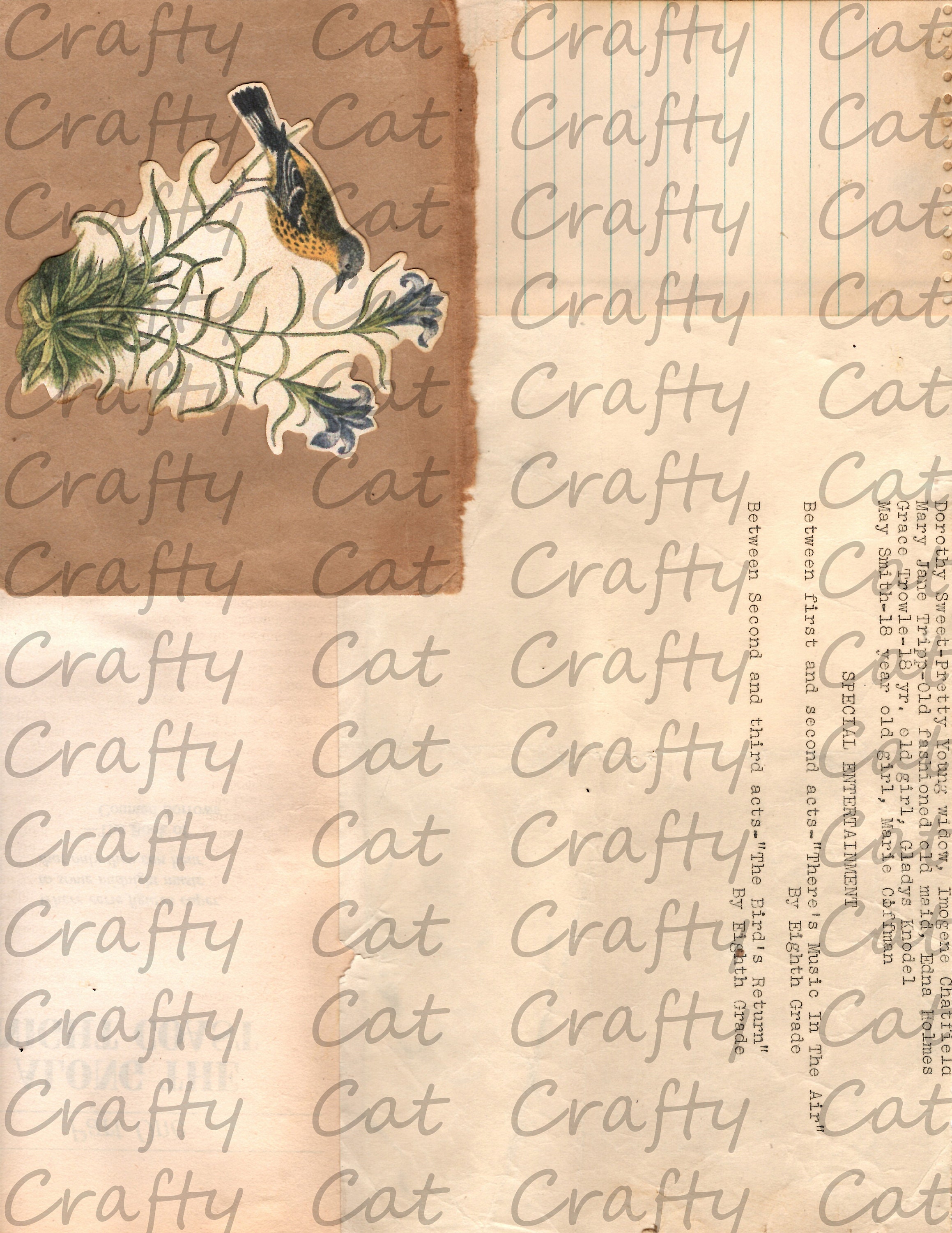 Old Paper 8 Page Digital Download backing or collage paper | Etsy