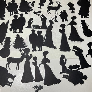 Victorian Christmas Silhouettes (40+ laser die cuts)