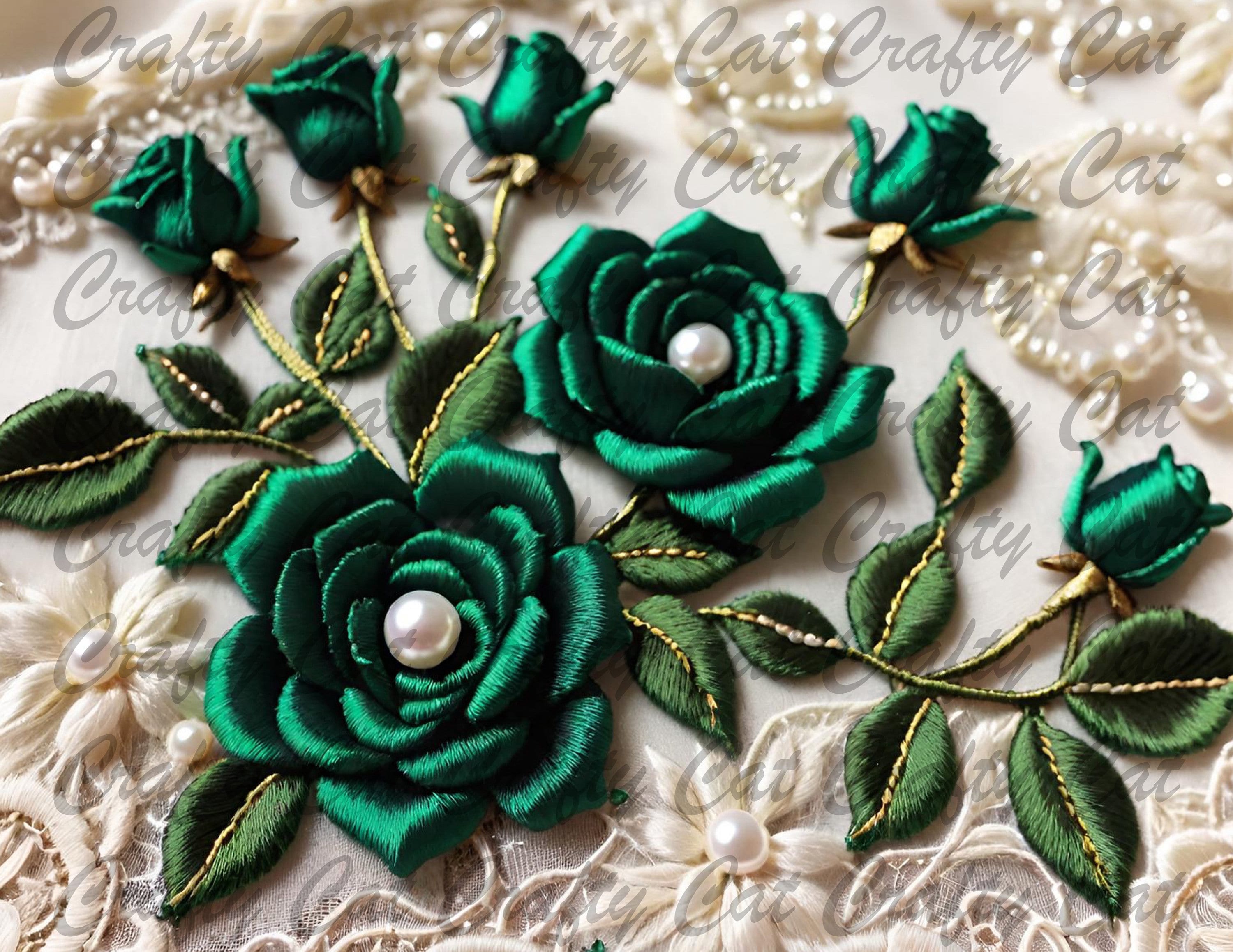 UND FLOWER RAISED EMBROIDERY TOPグリーン UND FLOWER RAISED EMBROIDERY TOPグリーン