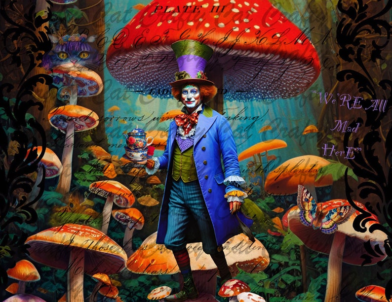 Hatter Text Entirely Bonkers (a 30 Page Digital Download) Oriented Both Landscape ...