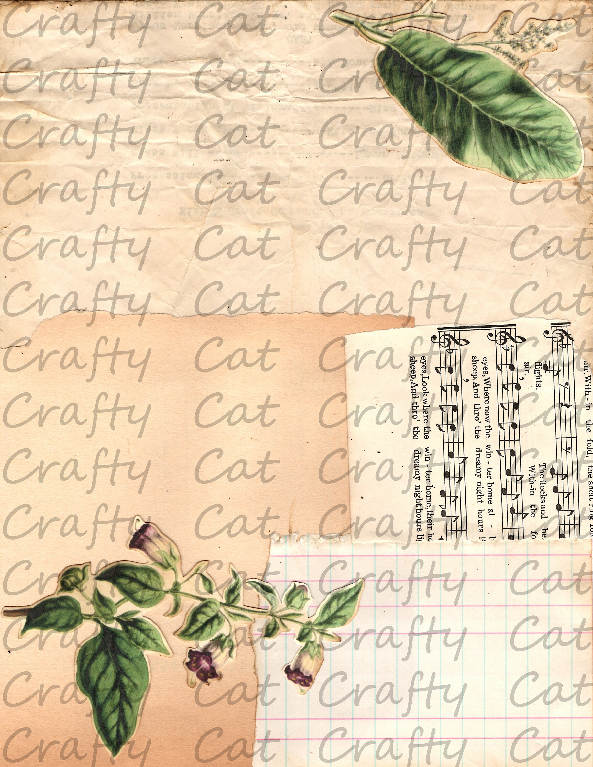 Old Paper 8 Page Digital Download backing or collage paper | Etsy