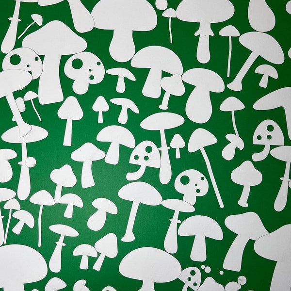 Just Mushrooms (90+ laser cut watercolor paper mushrooms)