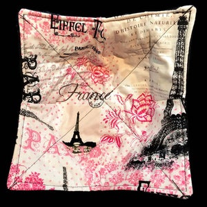 Microwave Bowl Cozy, Paris Eiffel Tower, hot pad, Quilted, pot holder, Soup Bowl, Ice Cream Bowl, Plate Cozy