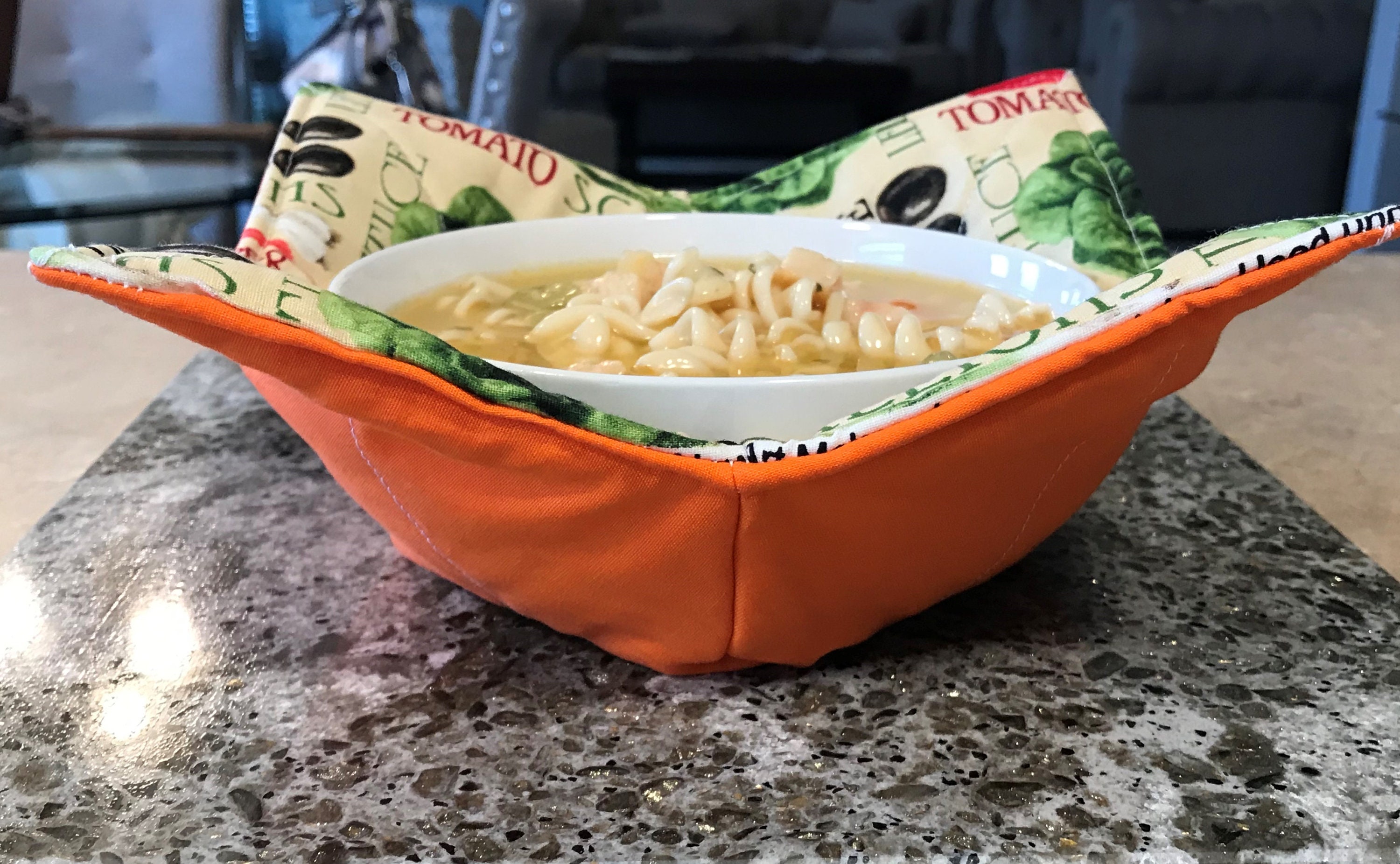 Microwave bowl cozy/  Large University of Kansas KU/ Pot Holder/ Soup Bowl