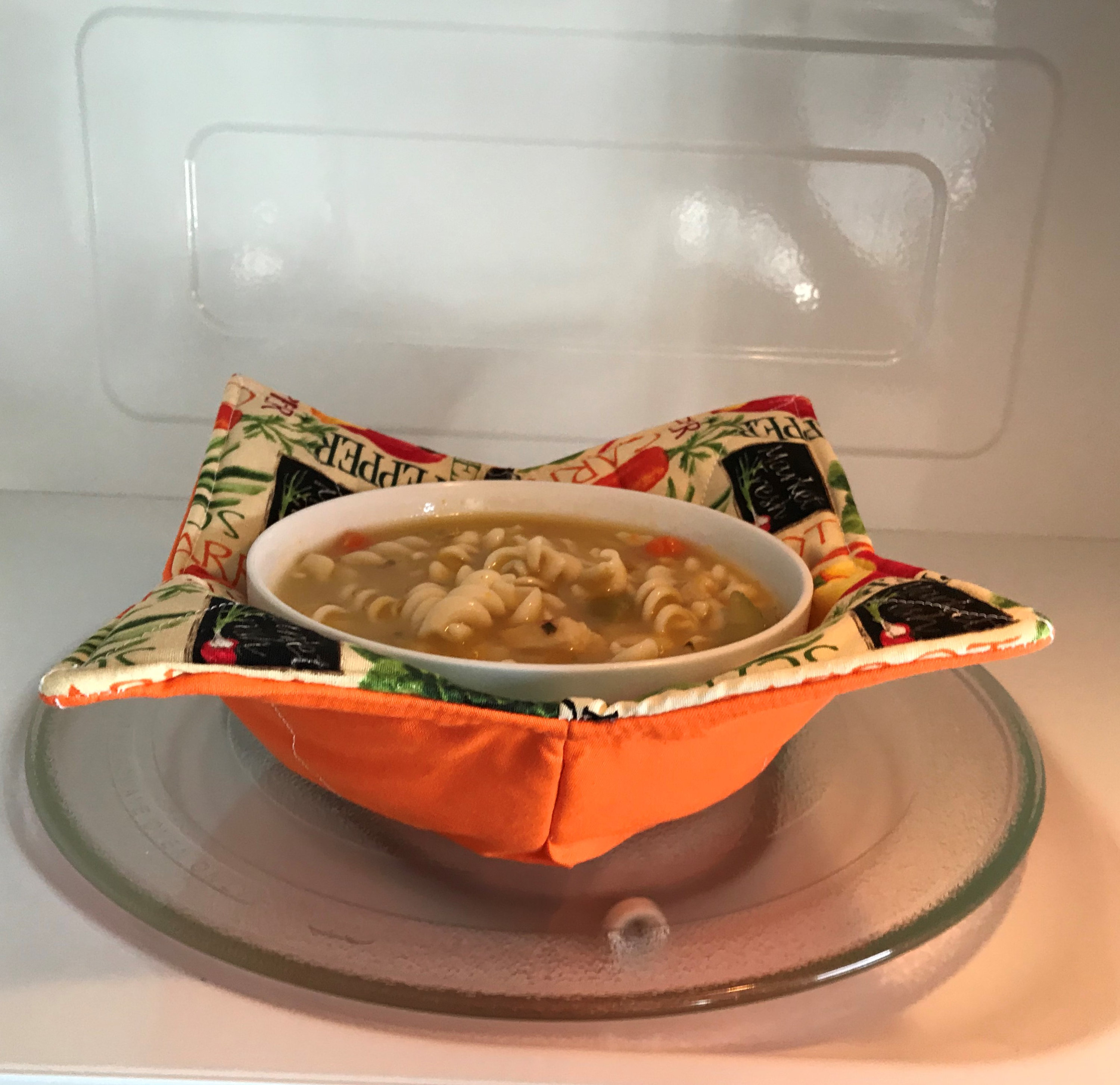 Plate Cozy pot holder Pink Hearts microwave bowl cozy Quilted Soup Bowl Ice Cream Bowl