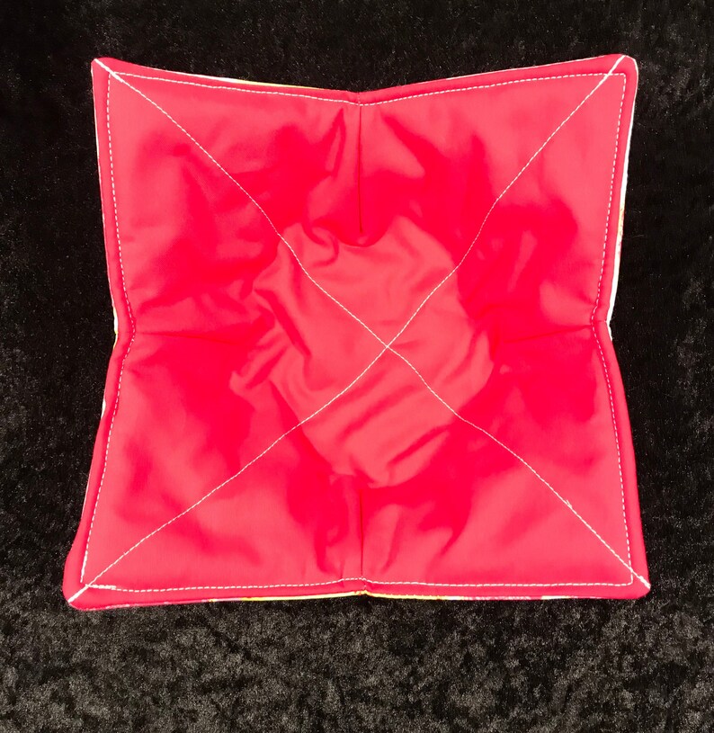 Plate Cozy pot holder Pink Hearts microwave bowl cozy Quilted Soup Bowl Ice Cream Bowl