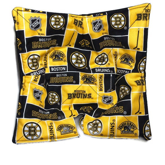 Boston Bruins pot holder Quilted hot pad cozie or trivet. Bowl cozy microwavable NHL