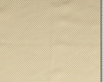 Baumwoll-Druck, Beige mit weißen Punkten