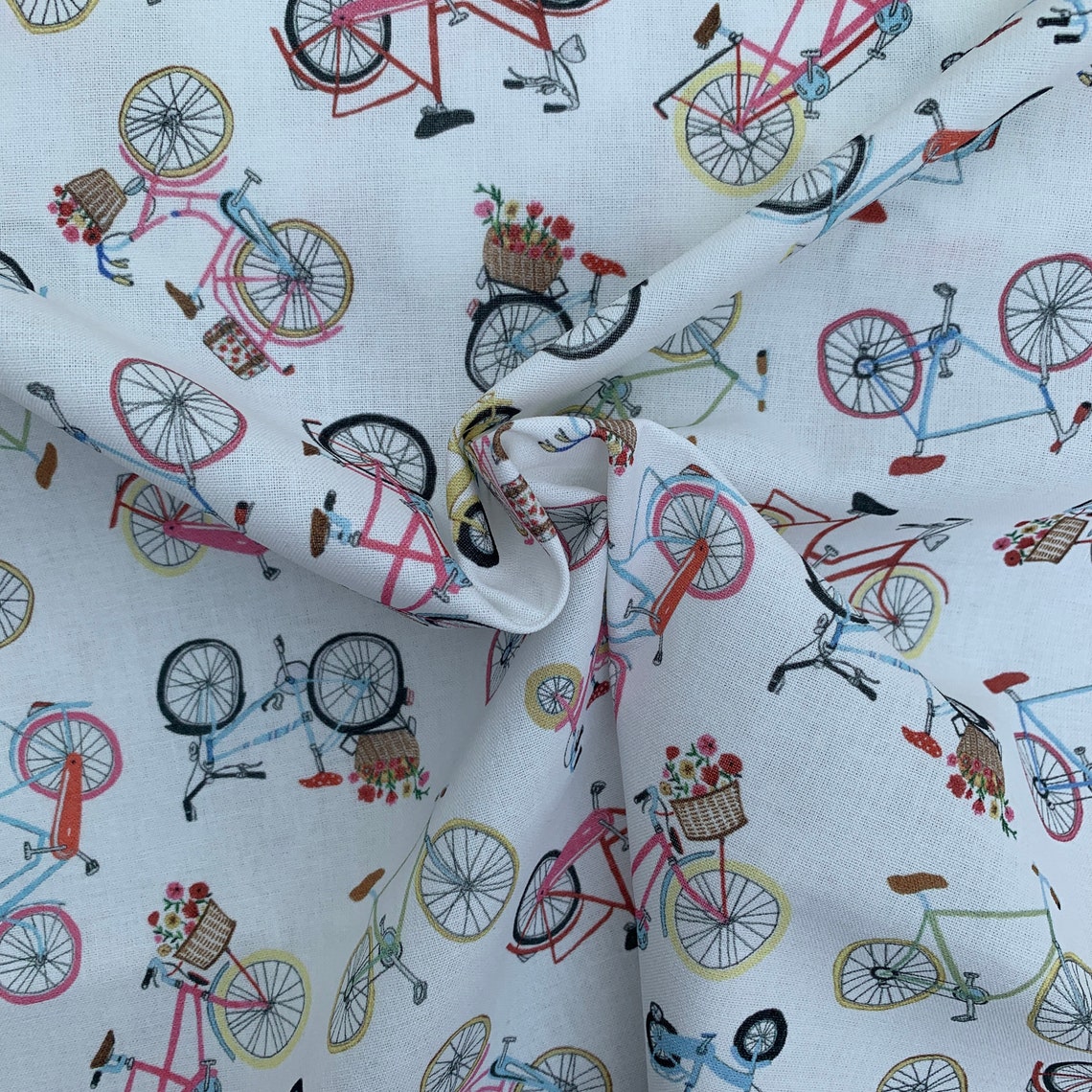 tissu imprime bicyclette