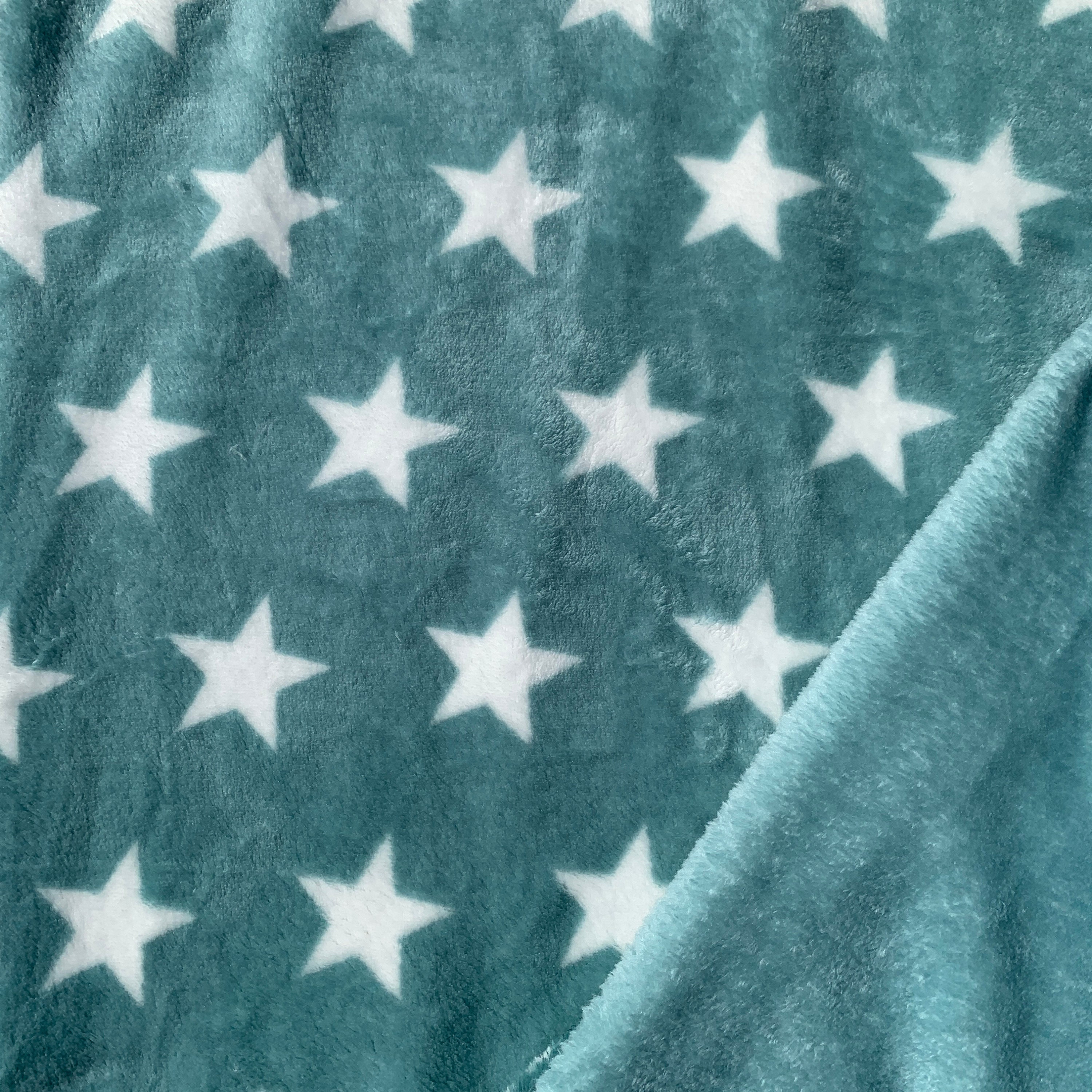 Flanell Fleece Fleece Sterne Grau Wellness Fleece Stoff Sterne