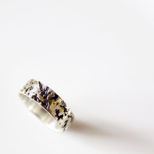 代替結婚指輪、溶かした18金のシルバーリング、ユニークな結婚指輪、手作りのゴールドジュエリー/素朴、マッチング、ケルト