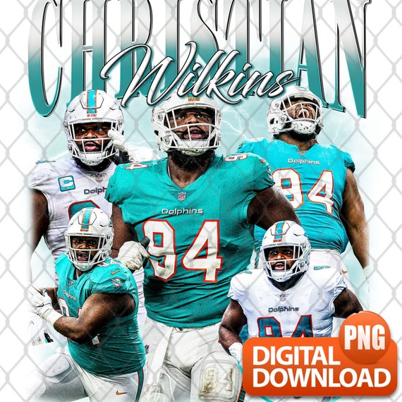 Christian Wilkins png Christian Wilkins png Miami Football png Vintage Oversized Sports png