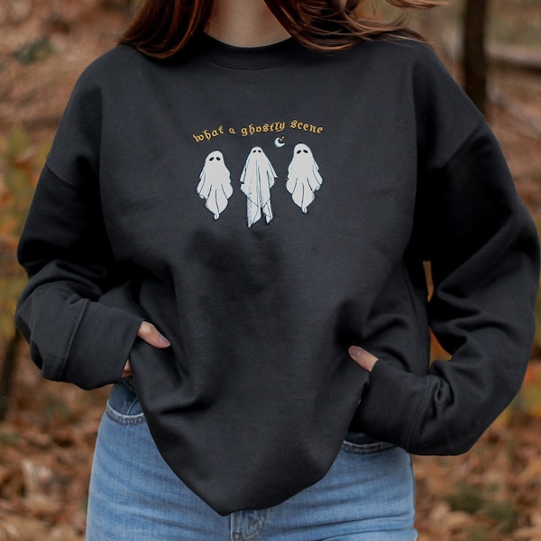 What a ghostly scene | Embroidered Sweatshirt | Merch, My Tears Ricochet, Swiftie, Halloween