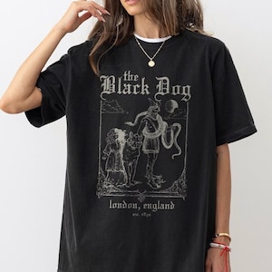 The Black Dog Graphic Shirt Lyrics, Vintage, Unisex Tee, Academia, Tortured Poets, London, England Black