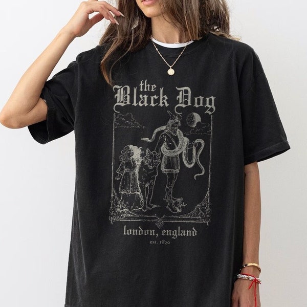 The Black Dog | Graphic Shirt | Lyrics, Vintage, Unisex Tee, Academia, Tortured Poets, London, England