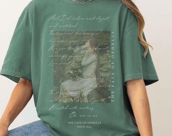 Camiseta gráfica de Ofelia: Hamlet, Shakespeare - Colores cómodos, Showgirl