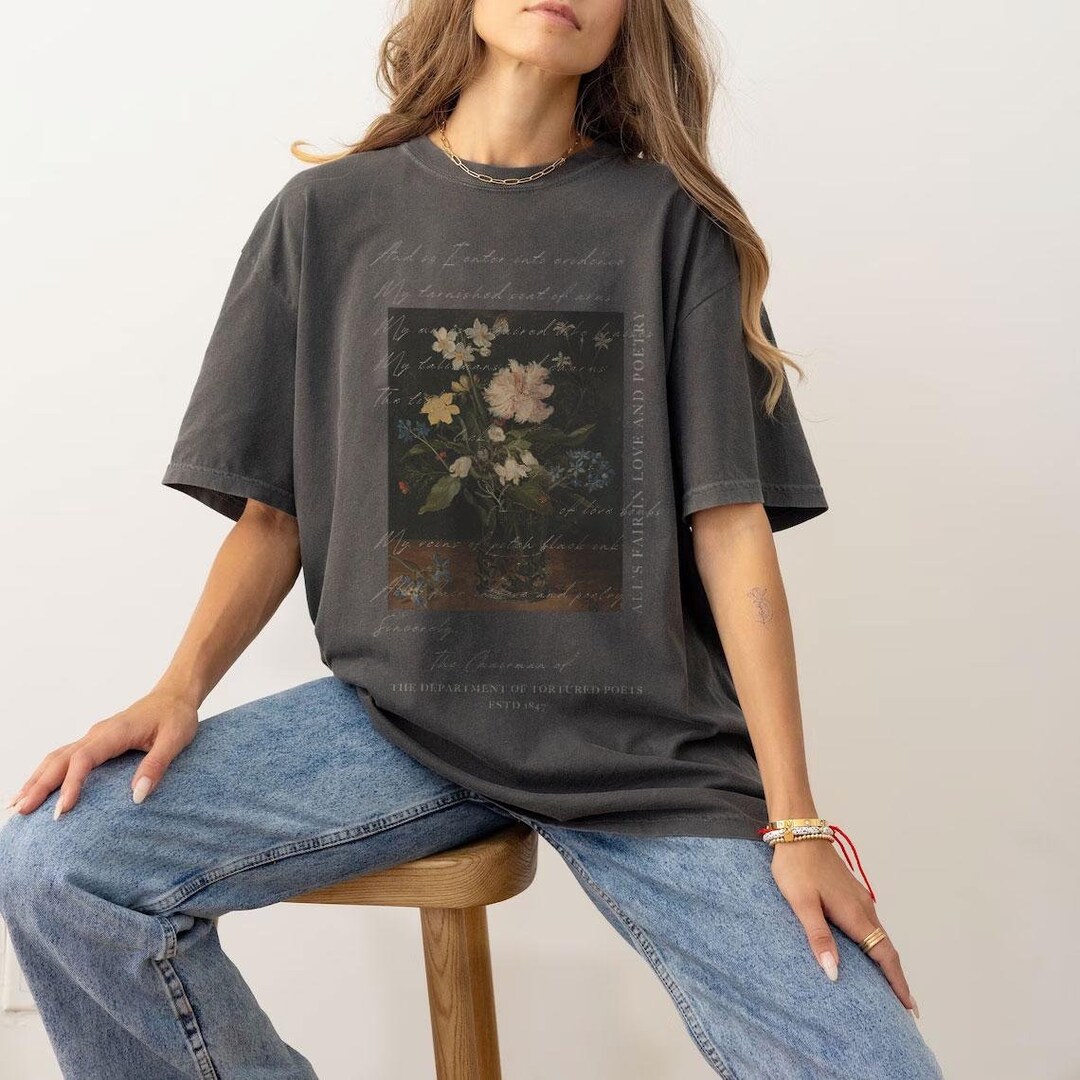 Sincerely | Graphic T-shirt | Vintage, Unisex Tee, Academia, Poetry ...