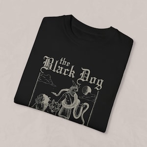 Le chien noir Chemise graphique Paroles, vintage, Unisex Tee, Academia, Tortured Poets, Londres, Angleterre image 3