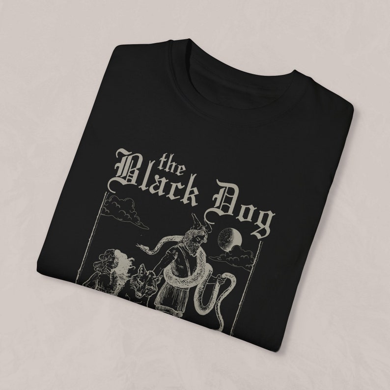 The Black Dog Graphic Shirt Lyrics, Vintage, Unisex Tee, Academia, Tortured Poets, London, England image 3
