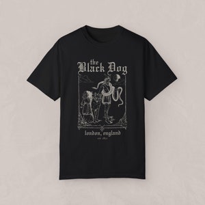 The Black Dog Graphic Shirt Lyrics, Vintage, Unisex Tee, Academia, Tortured Poets, London, England zdjęcie 2