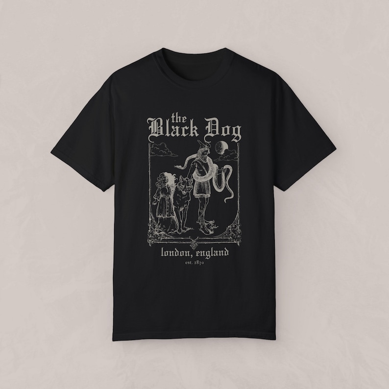 The Black Dog Graphic Shirt Lyrics, Vintage, Unisex Tee, Academia, Tortured Poets, London, England image 2