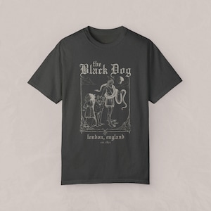 Der schwarze Hund Grafik-Shirt Songtext, Vintage, Unisex Tee, Academia, Tortured Poets, London, England Pepper