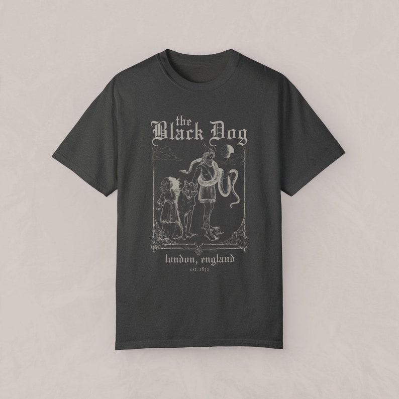 The Black Dog Graphic Shirt Lyrics, Vintage, Unisex Tee, Academia, Tortured Poets, London, England Pepper