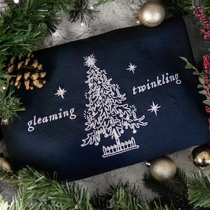 Gleaming Twinkling | Embroidered Sweatshirt | Merch, Lyrics, Gold Rush, Christmas Tree