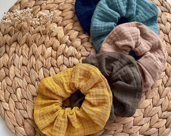 Musselin Scrunchie Organic in vielen Farben - biologisch, fair, Zero waste