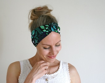 Green Leaves Turban-Haarband bio