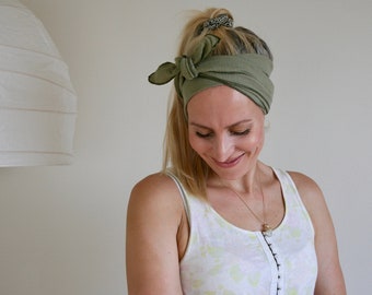 Musselin Bindeband aus Baumwolle – Haarband Damen zum Binden – leichtes Stirnband Frühling Sommer – bequem & flexibel – Geschenkidee