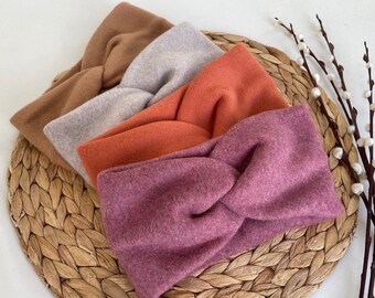 Warmes Turban-Stirnband Fleece BIO für den Winter, viele verschiedene Farben - organic, vegan, fair, Baumwolle, zero plastic