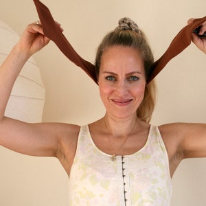 Drahthaarband Musselin aus Baumwolle – verstellbares Haarband Damen zum binden – Stirnband Sommer – bequem & flexibel
