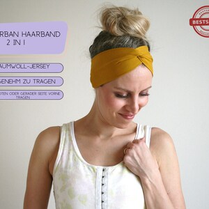 Doppelpack 2 Turban-Haarbänder Organic in vielen Farben biologisch, fair, nachhaltig, zero waste Geschenk für beste Freundin, Ostern Bild 2