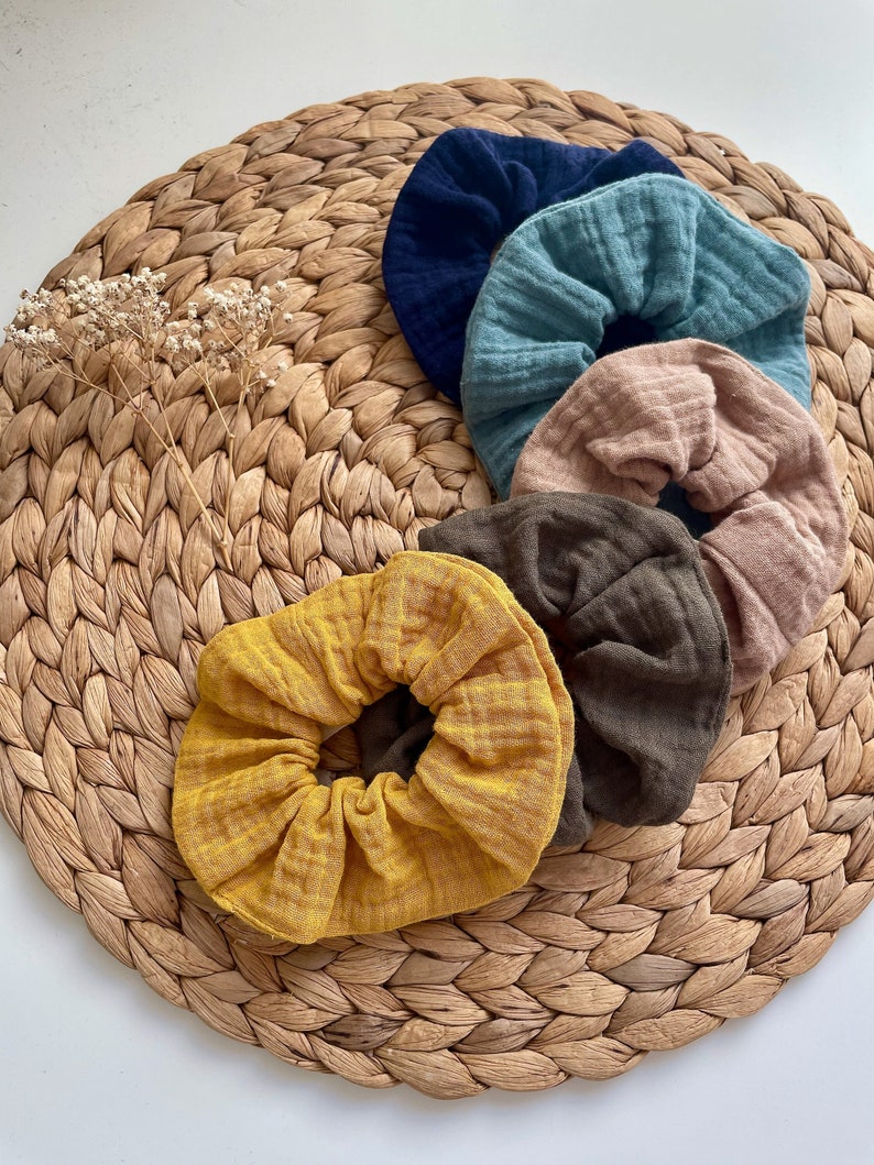 Musselin Scrunchie Organic in vielen Farben biologisch, fair, Zero waste immagine 1