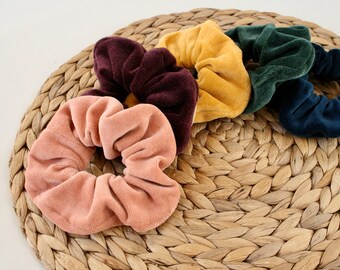 Velvet-Scrunchie BIO in verschiedenen Farben - biologisch, organic, fair, zero waste, zero plastic