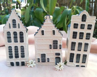 Maisons KLM bleues de Delft / collection décoration vintage miniatures