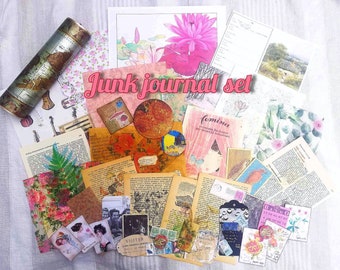 Vintage Floral Ephemera Junk Journal Kit: Blossom into Creativity