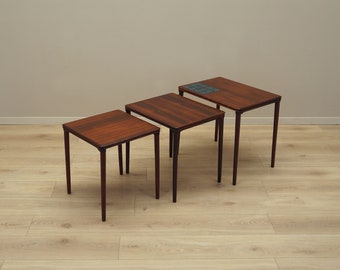 Set aus drei Palisander Tischen, dänisches Design, 1960er Jahre, Produktion: Denmark