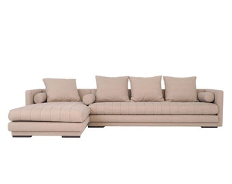 Canapé d'angle KOPENHAGA beige, design scandinave