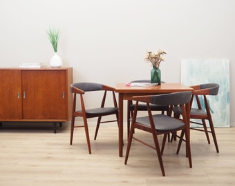 Set van vier teakhouten stoelen, Deens design, jaren 1960, ontwerper: Ejner Larsen & Aksel Bender Madsen