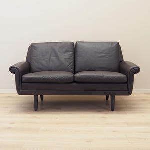 Braunes Ledersofa, Dänisches Design, 60er Jahre, Designer: Aage Christiansen, Manufaktur Erhardsen Andersen