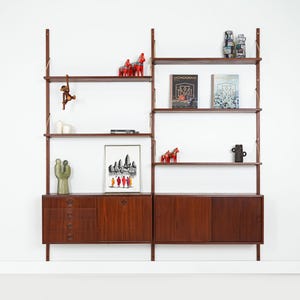 System-Bücherregal aus Teakholz, dänisches Design, 1960er Jahre, Produktion: Dänemark