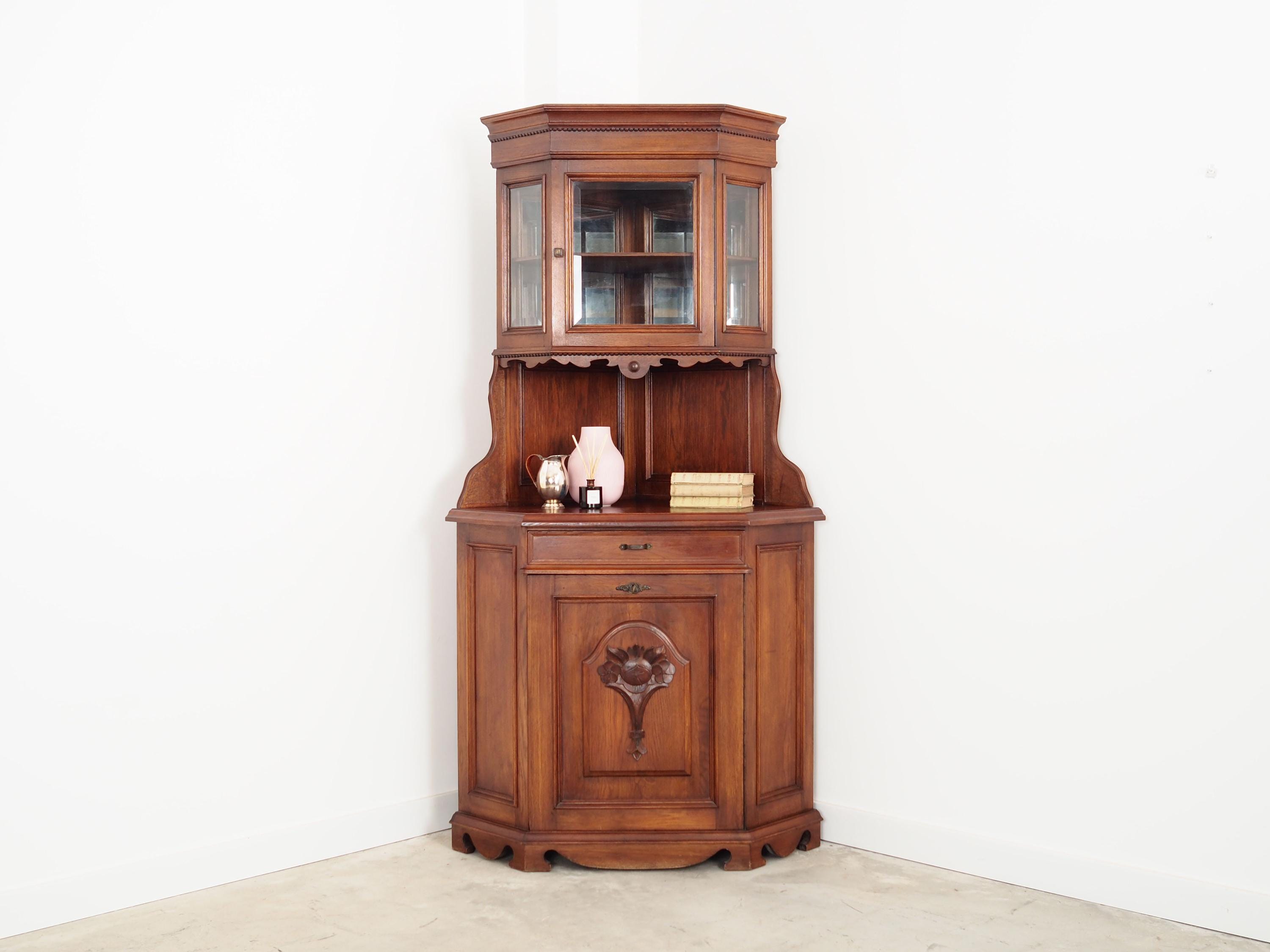 Meuble D'angle En Chêne, Design Allemand, Années 50, Production Allemagne