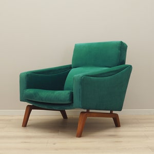 Green armchair, Danish design, 1970s, made in Denmark