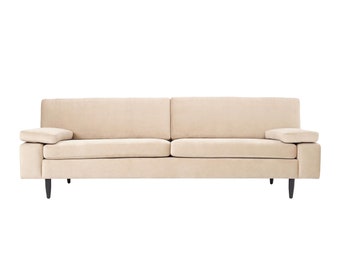 Sofa HELSINKI beige velour, Scandinavian design