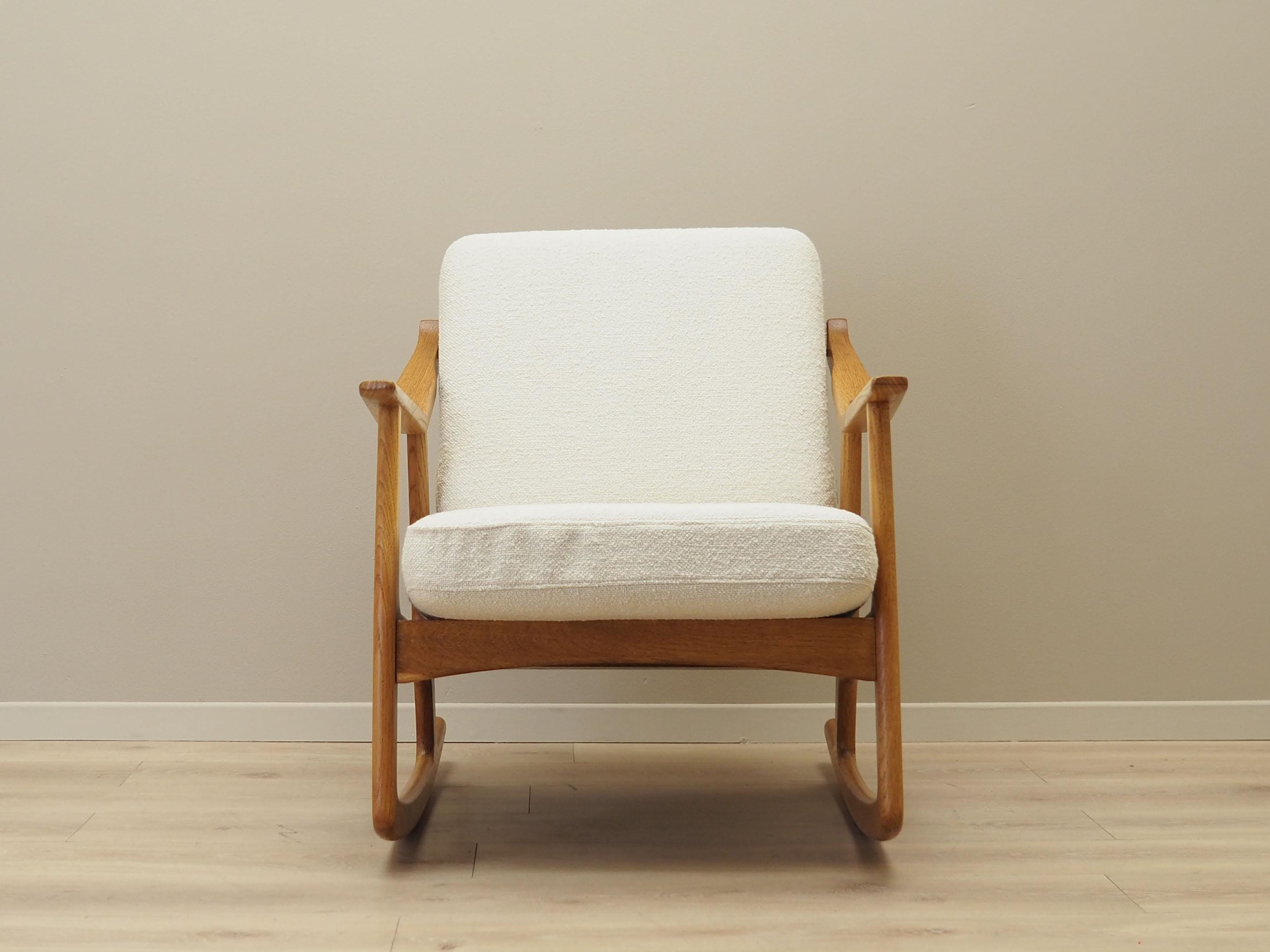 Oak Rocking Chair, Danish Design, 1960s, Designer H. Brockmann